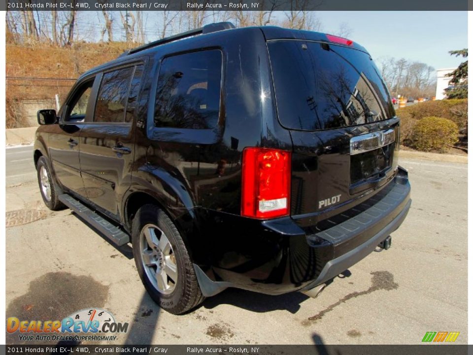 2011 Honda Pilot EX-L 4WD Crystal Black Pearl / Gray Photo #6