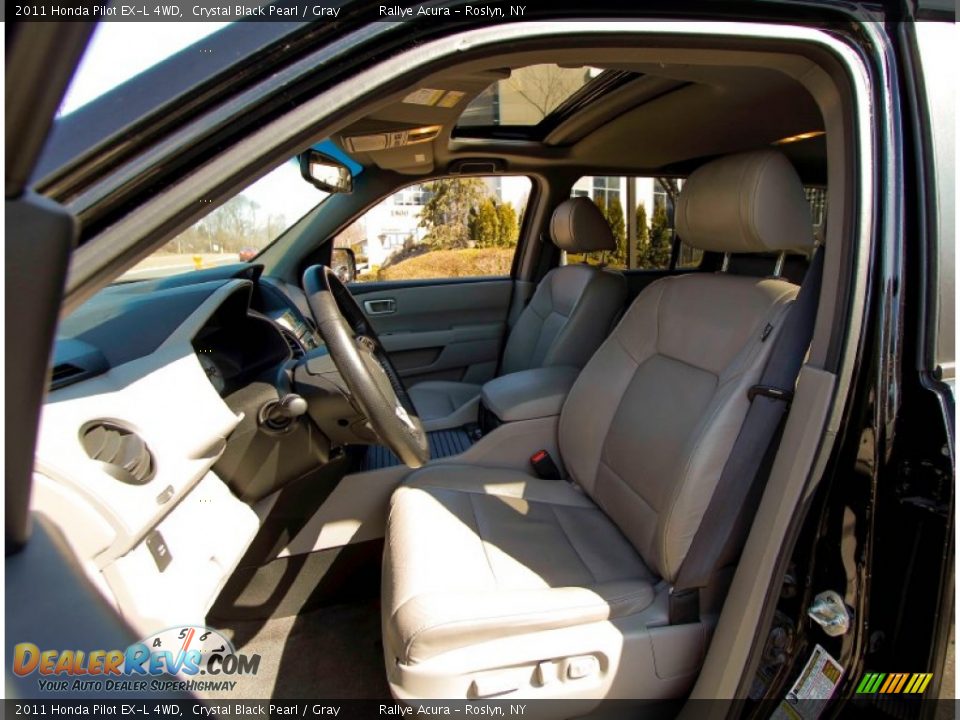 2011 Honda Pilot EX-L 4WD Crystal Black Pearl / Gray Photo #8