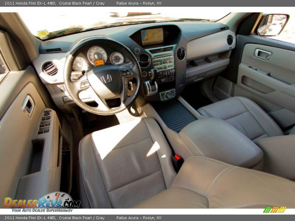 2011 Honda Pilot EX-L 4WD Crystal Black Pearl / Gray Photo #9