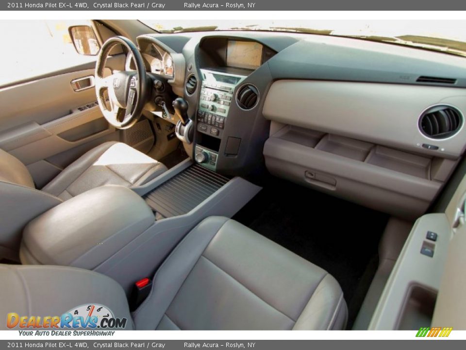 2011 Honda Pilot EX-L 4WD Crystal Black Pearl / Gray Photo #10