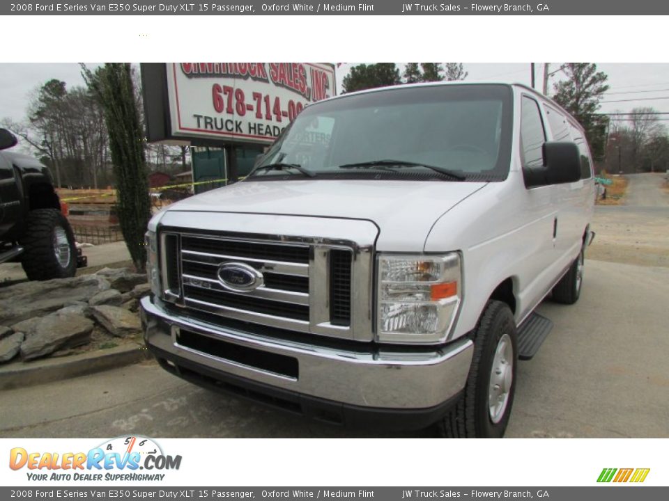 2008 Ford E Series Van E350 Super Duty XLT 15 Passenger Oxford White / Medium Flint Photo #2