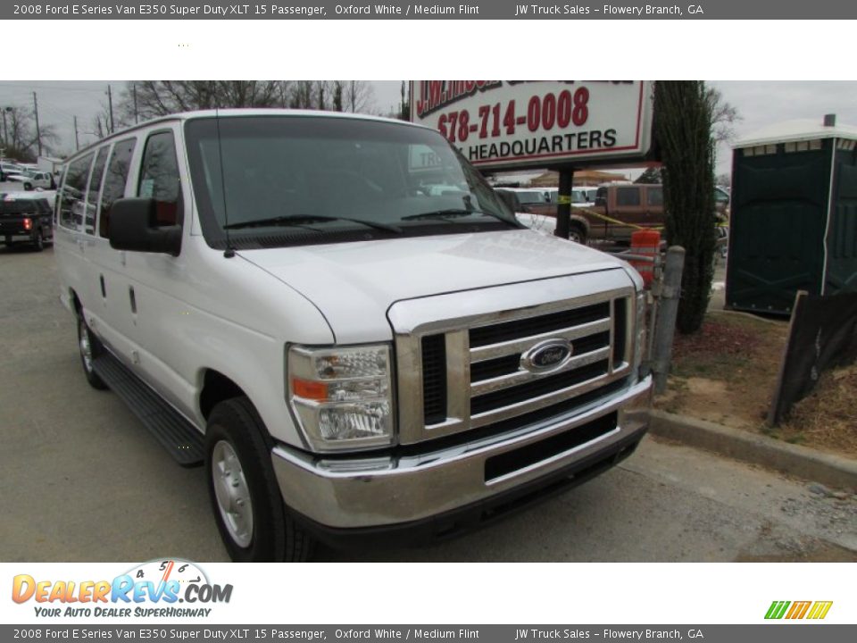 2008 Ford E Series Van E350 Super Duty XLT 15 Passenger Oxford White / Medium Flint Photo #12