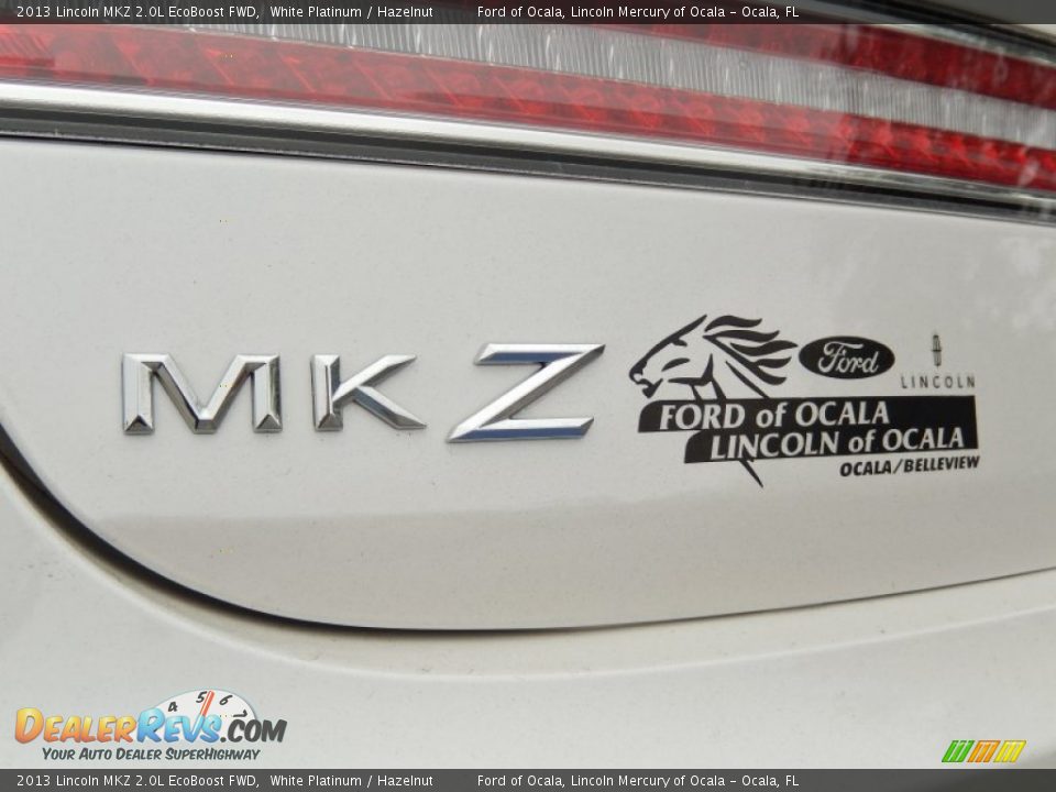 2013 Lincoln MKZ 2.0L EcoBoost FWD White Platinum / Hazelnut Photo #9