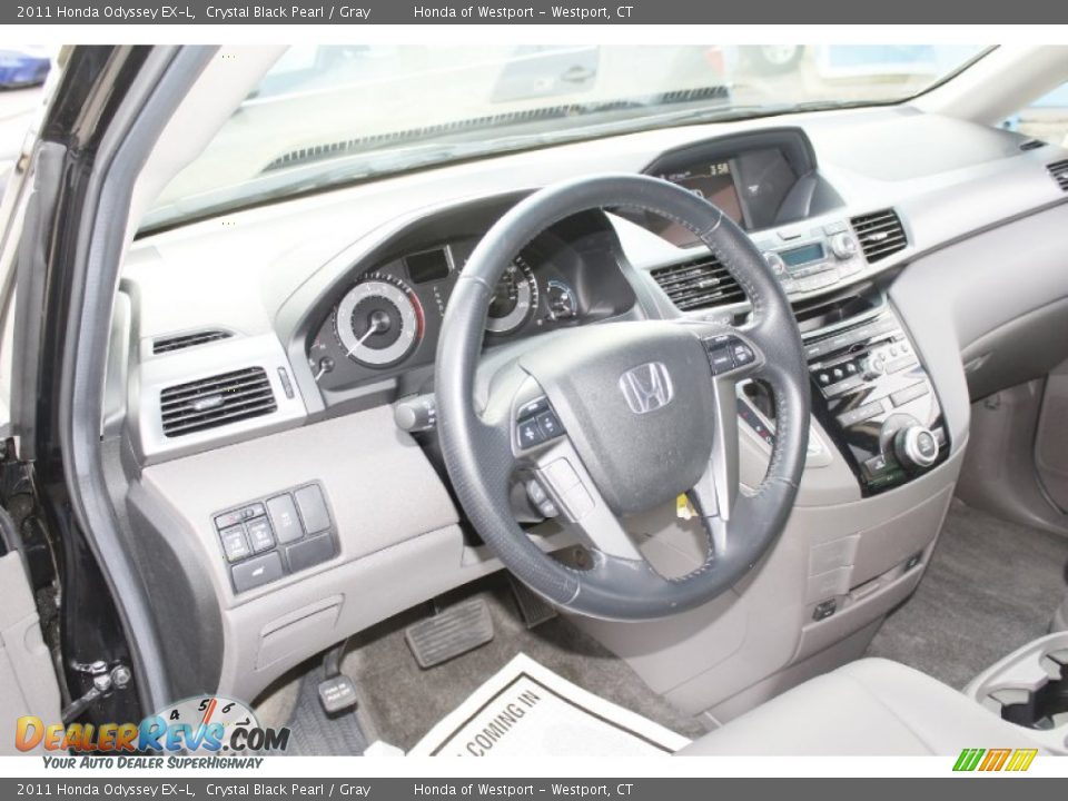 2011 Honda Odyssey EX-L Crystal Black Pearl / Gray Photo #18