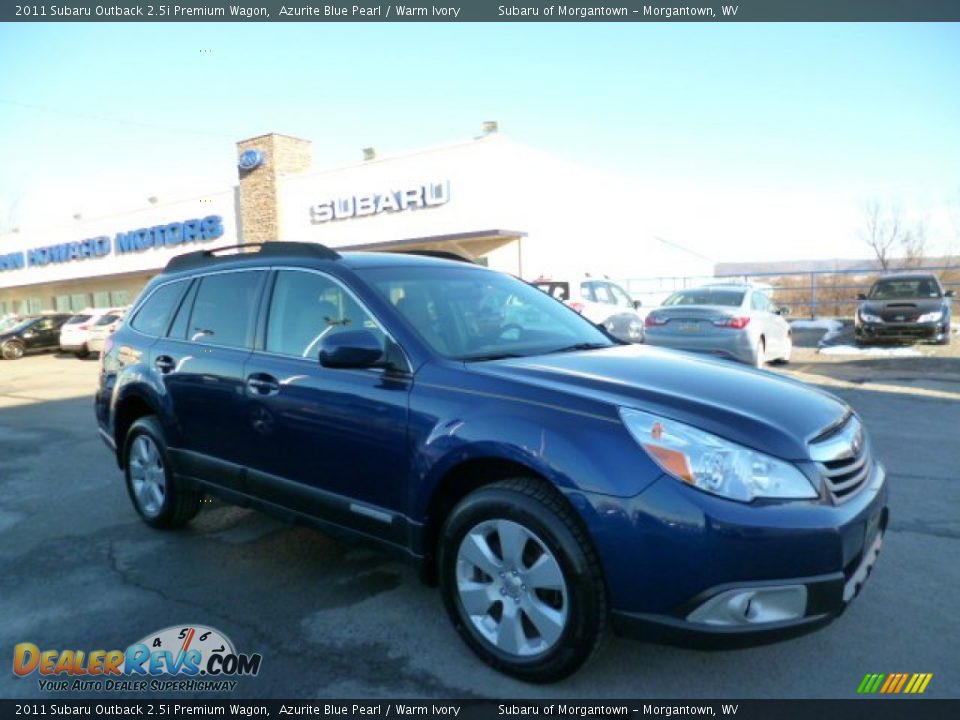 2011 Subaru Outback 2.5i Premium Wagon Azurite Blue Pearl / Warm Ivory Photo #1