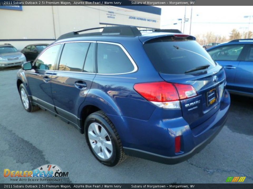 2011 Subaru Outback 2.5i Premium Wagon Azurite Blue Pearl / Warm Ivory Photo #9