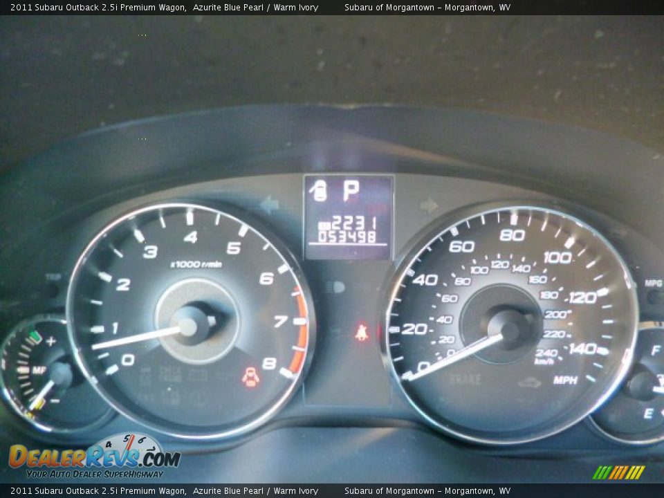 2011 Subaru Outback 2.5i Premium Wagon Azurite Blue Pearl / Warm Ivory Photo #20