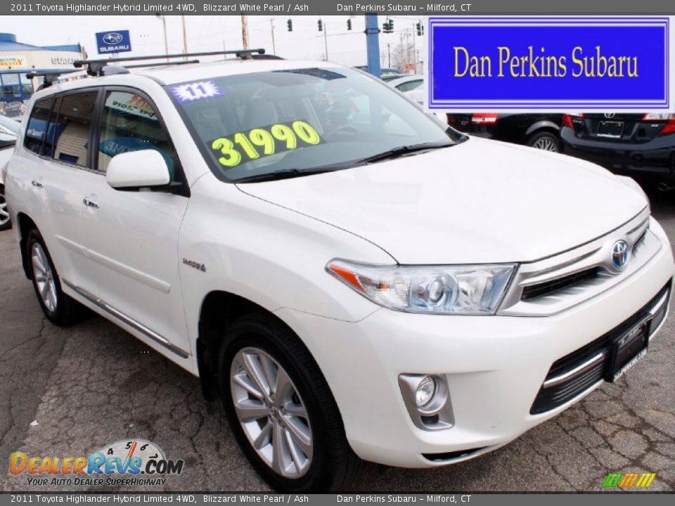 2011 Toyota Highlander Hybrid Limited 4WD Blizzard White Pearl / Ash Photo #1
