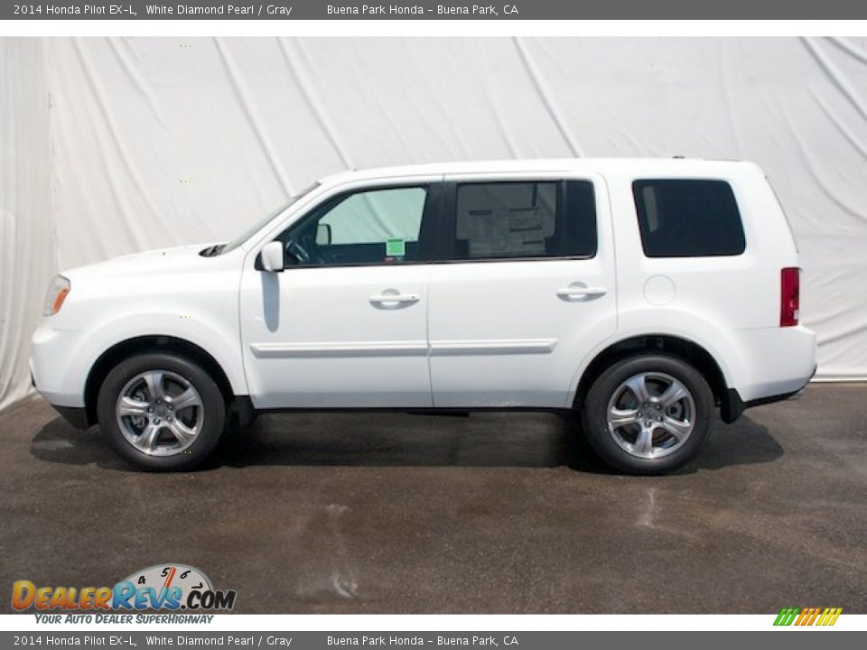 2014 Honda Pilot EX-L White Diamond Pearl / Gray Photo #4