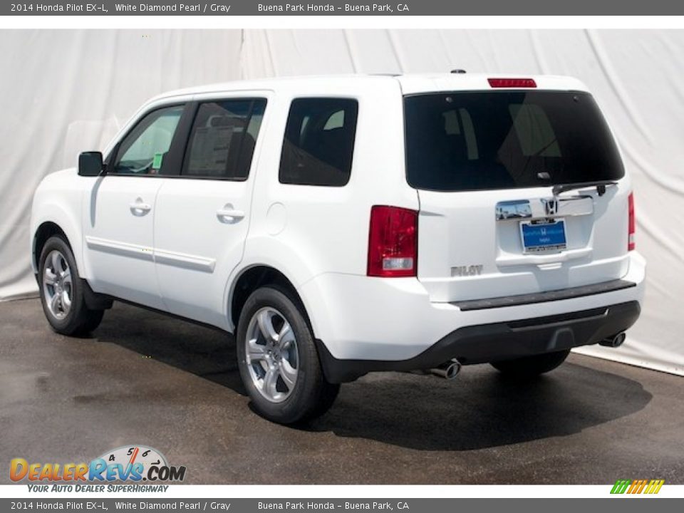 2014 Honda Pilot EX-L White Diamond Pearl / Gray Photo #5