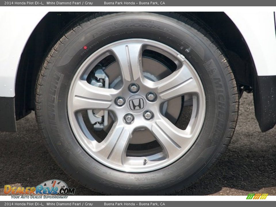 2014 Honda Pilot EX-L White Diamond Pearl / Gray Photo #7
