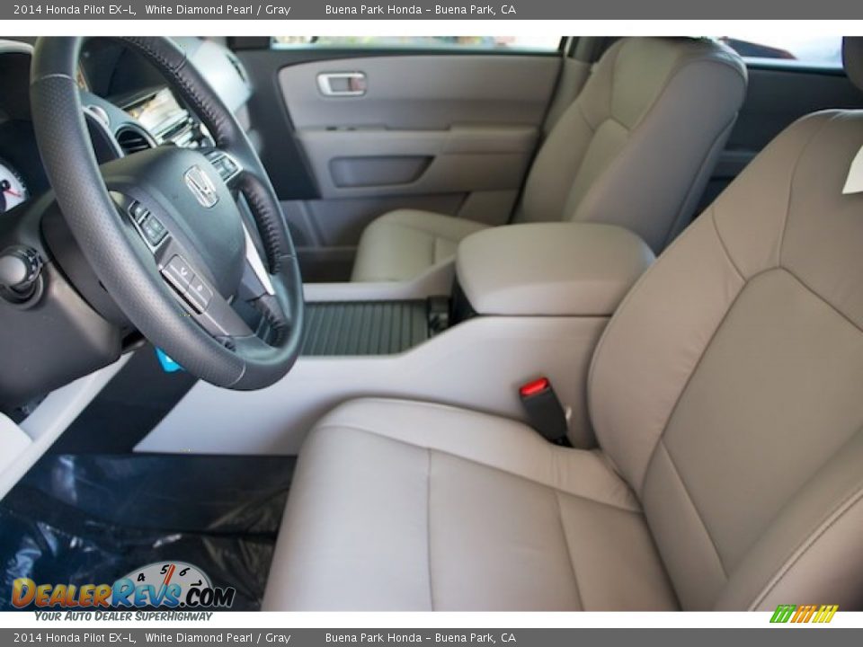 2014 Honda Pilot EX-L White Diamond Pearl / Gray Photo #9