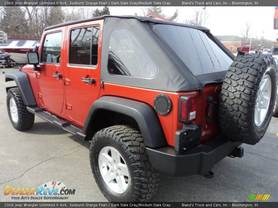 2009 Jeep Wrangler Unlimited X 4x4 Sunburst Orange Pearl / Dark Slate Gray/Medium Slate Gray Photo #2