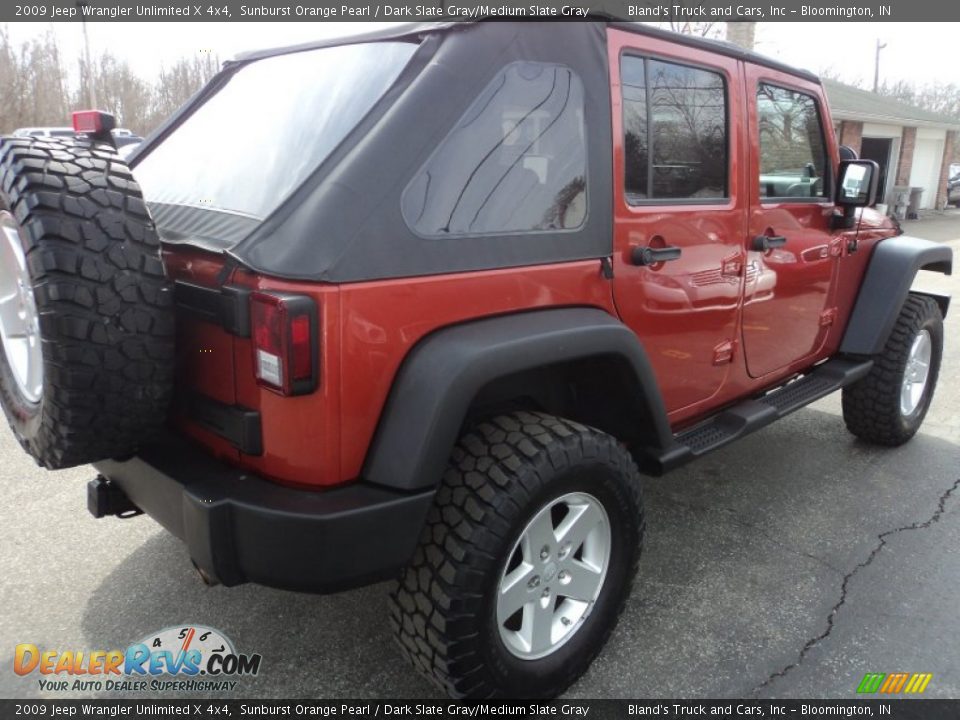 2009 Jeep Wrangler Unlimited X 4x4 Sunburst Orange Pearl / Dark Slate Gray/Medium Slate Gray Photo #3