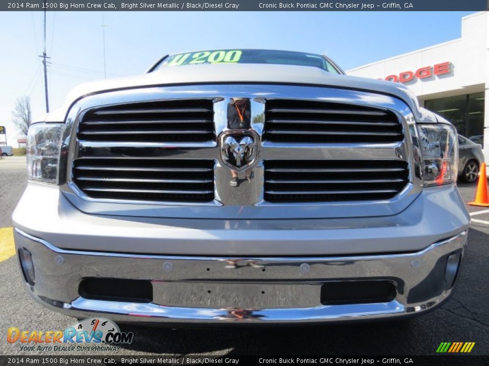 2014 Ram 1500 Big Horn Crew Cab Bright Silver Metallic / Black/Diesel Gray Photo #2
