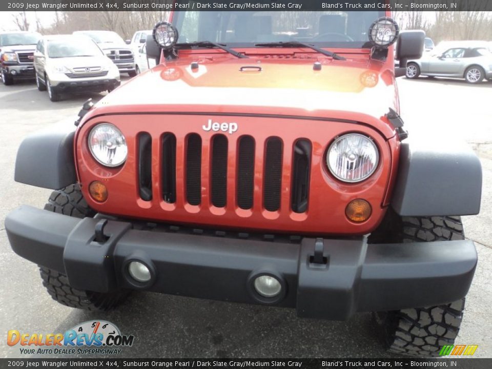 2009 Jeep Wrangler Unlimited X 4x4 Sunburst Orange Pearl / Dark Slate Gray/Medium Slate Gray Photo #17