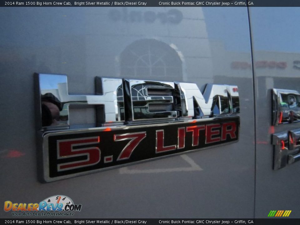 2014 Ram 1500 Big Horn Crew Cab Bright Silver Metallic / Black/Diesel Gray Photo #10