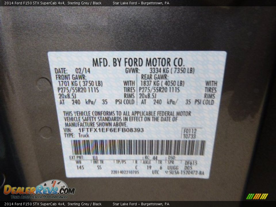 2014 Ford F150 STX SuperCab 4x4 Sterling Grey / Black Photo #20