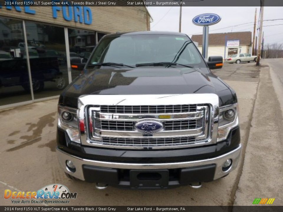 2014 Ford F150 XLT SuperCrew 4x4 Tuxedo Black / Steel Grey Photo #2