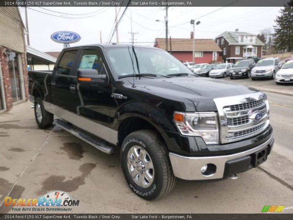 2014 Ford F150 XLT SuperCrew 4x4 Tuxedo Black / Steel Grey Photo #3