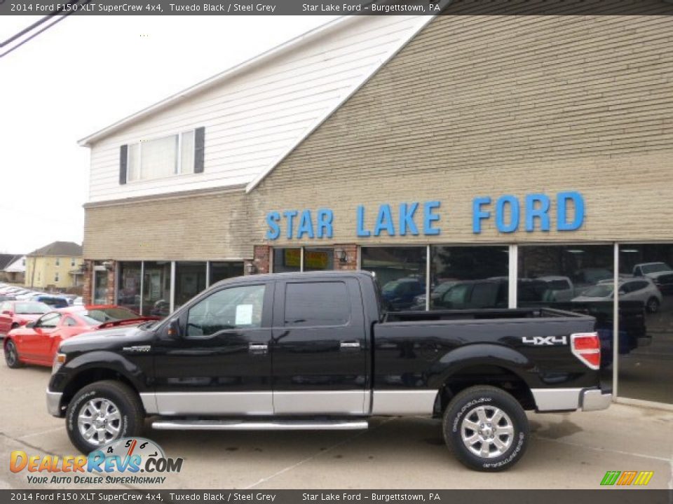2014 Ford F150 XLT SuperCrew 4x4 Tuxedo Black / Steel Grey Photo #7