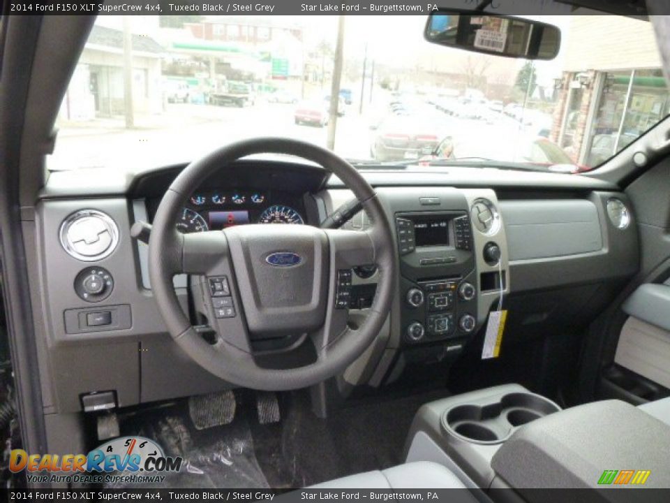 2014 Ford F150 XLT SuperCrew 4x4 Tuxedo Black / Steel Grey Photo #13