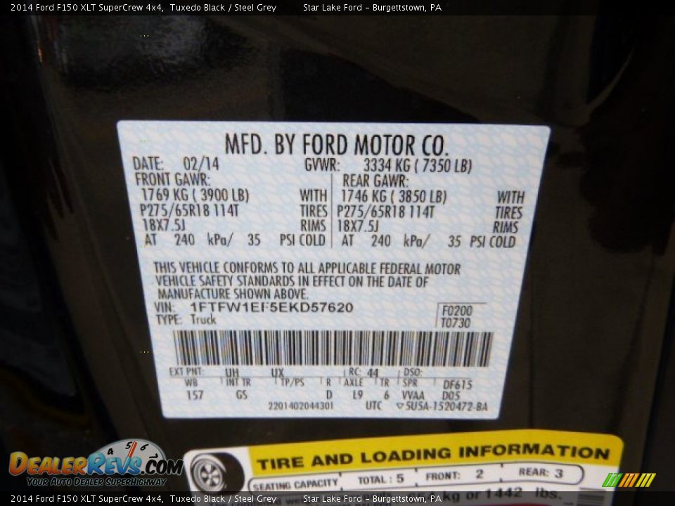 2014 Ford F150 XLT SuperCrew 4x4 Tuxedo Black / Steel Grey Photo #20