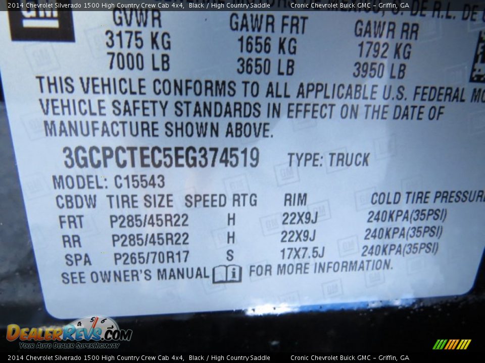 2014 Chevrolet Silverado 1500 High Country Crew Cab 4x4 Black / High Country Saddle Photo #18