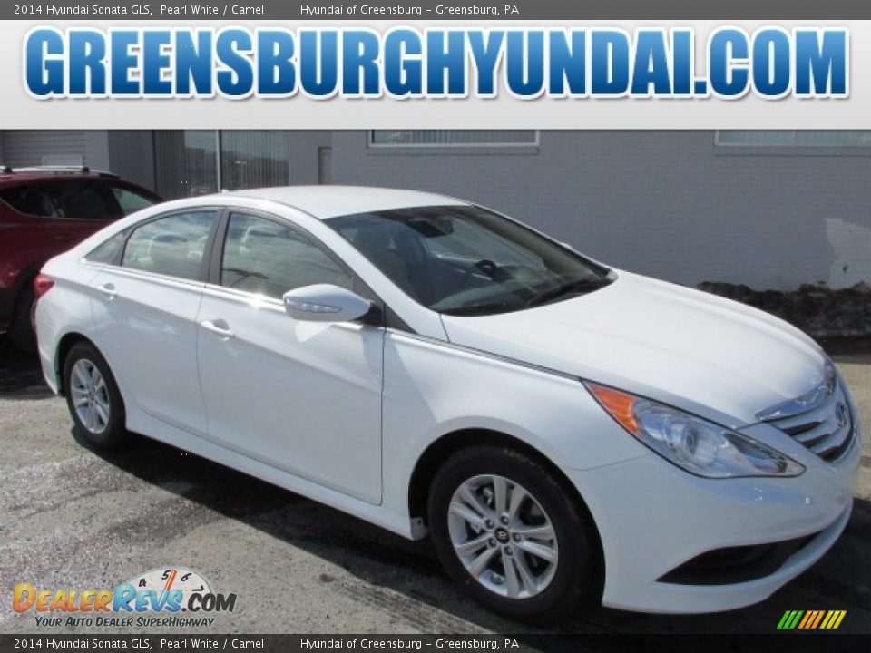 2014 Hyundai Sonata GLS Pearl White / Camel Photo #1