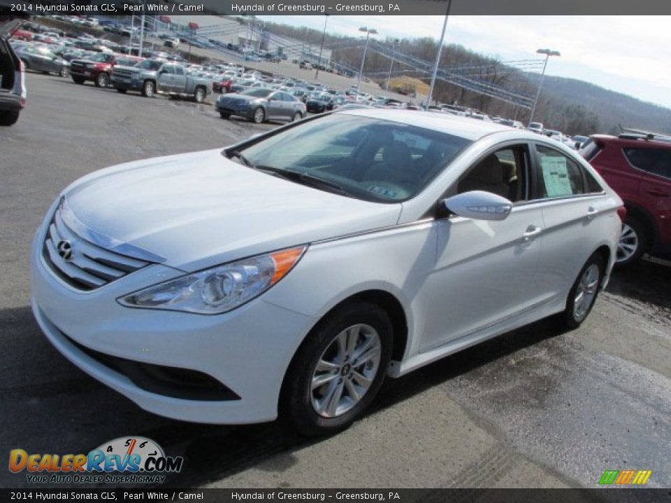 2014 Hyundai Sonata GLS Pearl White / Camel Photo #4