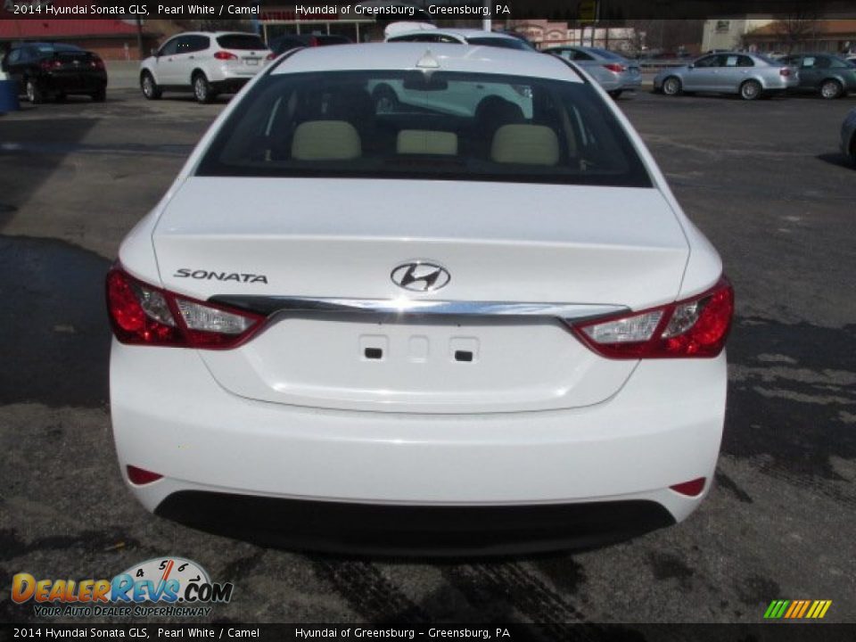 2014 Hyundai Sonata GLS Pearl White / Camel Photo #5