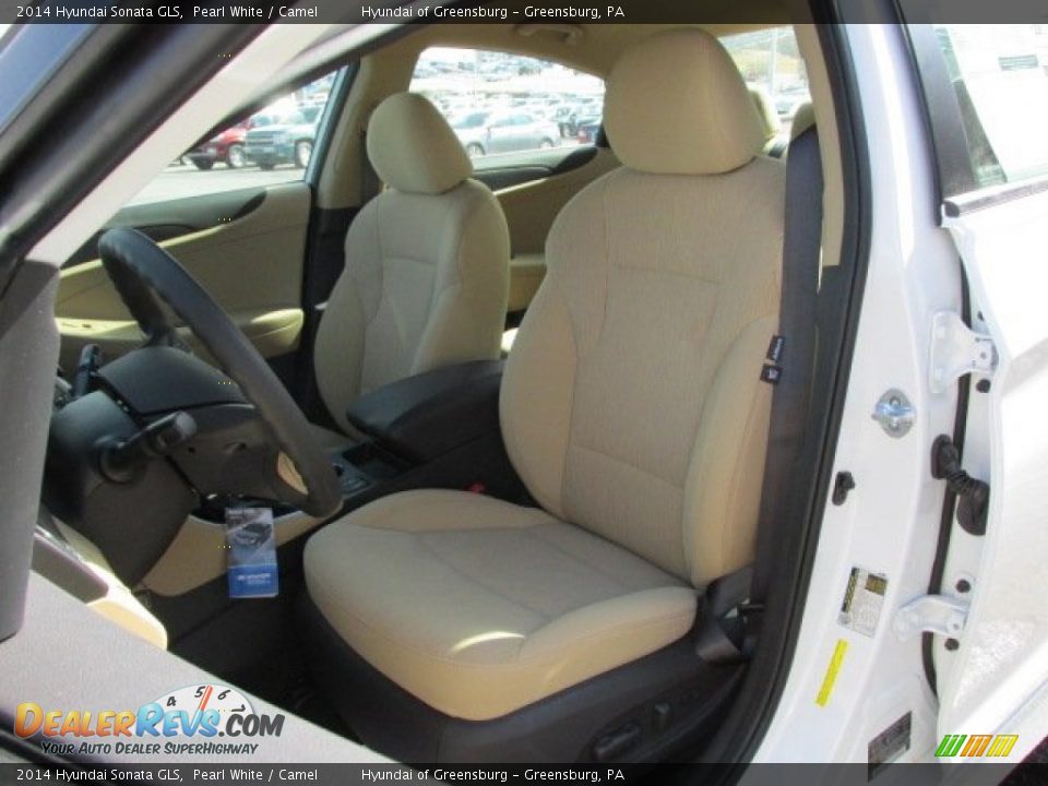 2014 Hyundai Sonata GLS Pearl White / Camel Photo #8