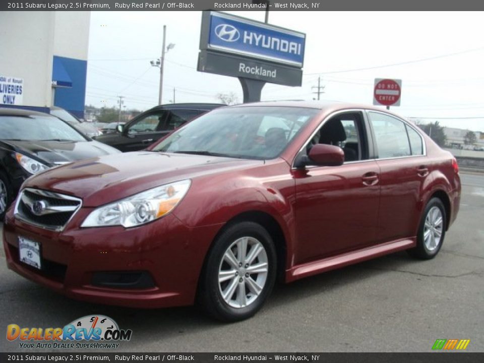 2011 Subaru Legacy 2.5i Premium Ruby Red Pearl / Off-Black Photo #1