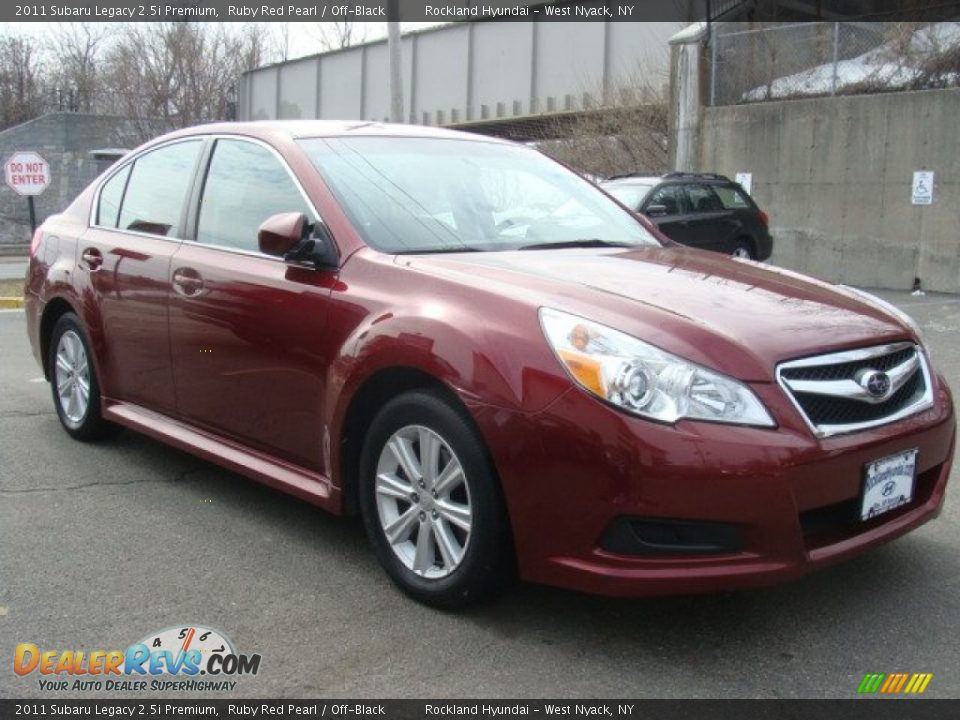 2011 Subaru Legacy 2.5i Premium Ruby Red Pearl / Off-Black Photo #3
