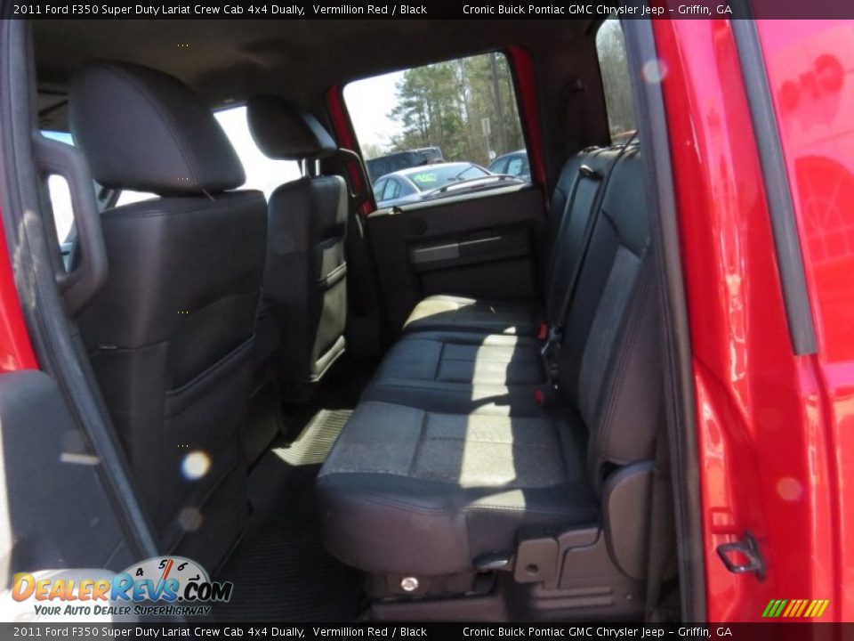 2011 Ford F350 Super Duty Lariat Crew Cab 4x4 Dually Vermillion Red / Black Photo #13