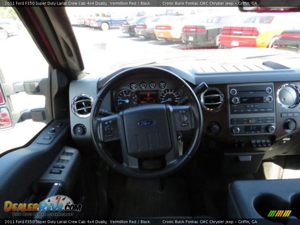 2011 Ford F350 Super Duty Lariat Crew Cab 4x4 Dually Vermillion Red / Black Photo #19