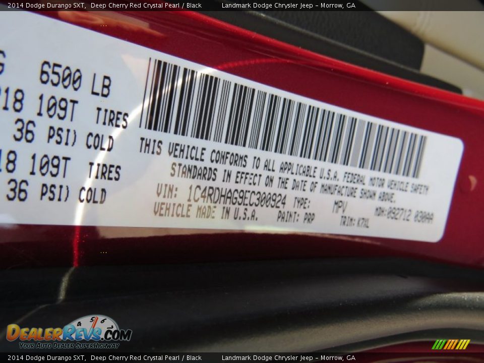 2014 Dodge Durango SXT Deep Cherry Red Crystal Pearl / Black Photo #10