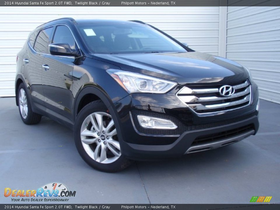 2014 Hyundai Santa Fe Sport 2.0T FWD Twilight Black / Gray Photo #2