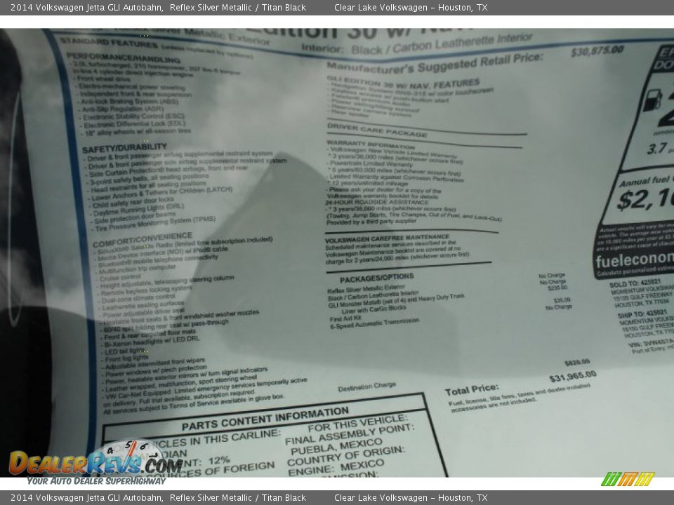 2014 Volkswagen Jetta GLI Autobahn Reflex Silver Metallic / Titan Black Photo #29