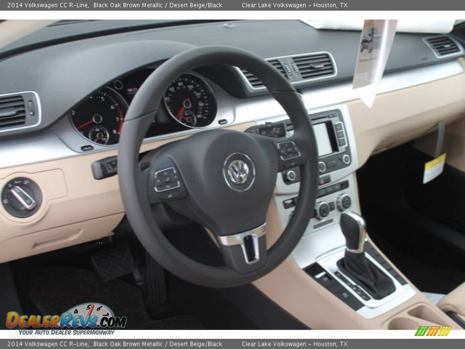 2014 Volkswagen CC R-Line Black Oak Brown Metallic / Desert Beige/Black Photo #9