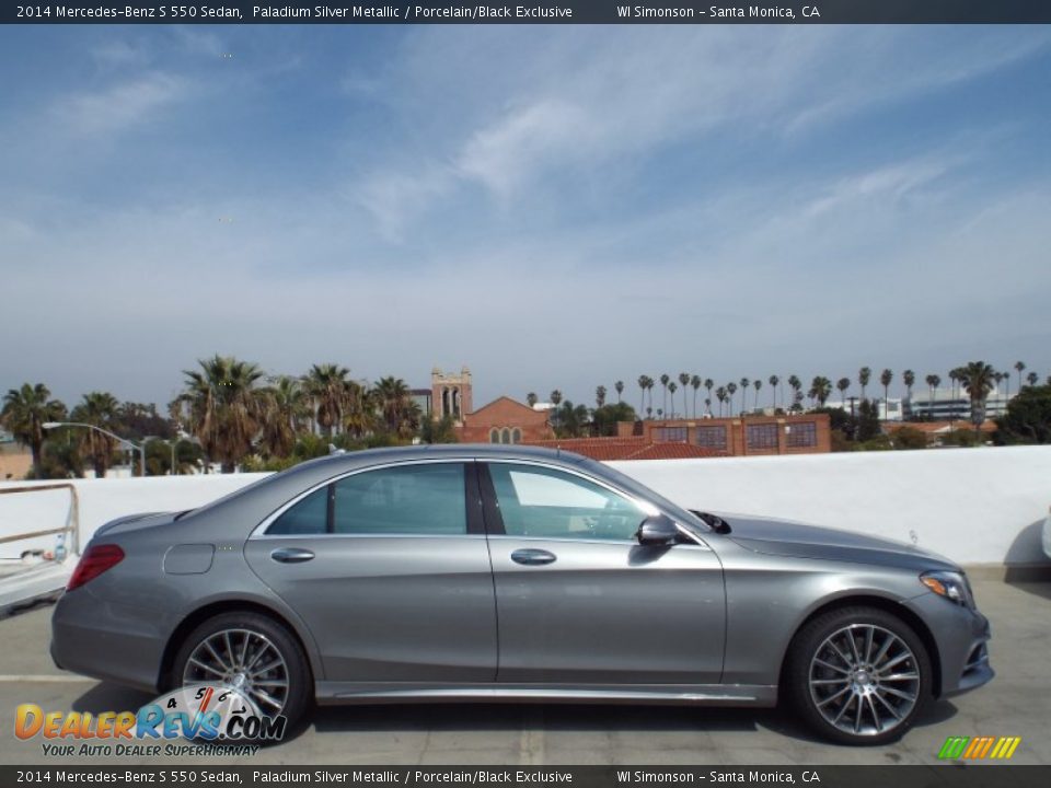 2014 Mercedes-Benz S 550 Sedan Paladium Silver Metallic / Porcelain/Black Exclusive Photo #3