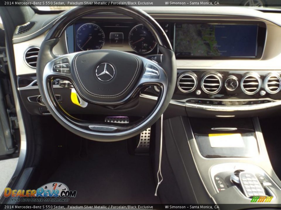 2014 Mercedes-Benz S 550 Sedan Paladium Silver Metallic / Porcelain/Black Exclusive Photo #9
