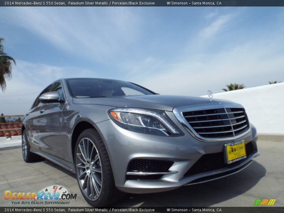 2014 Mercedes-Benz S 550 Sedan Paladium Silver Metallic / Porcelain/Black Exclusive Photo #11