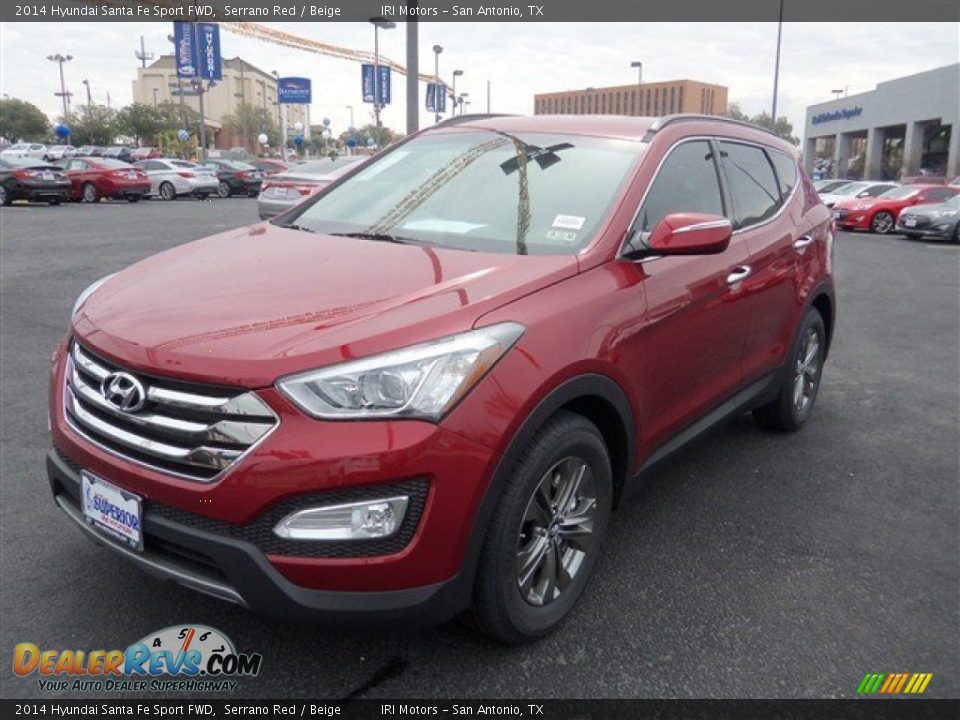 2014 Hyundai Santa Fe Sport FWD Serrano Red / Beige Photo #1