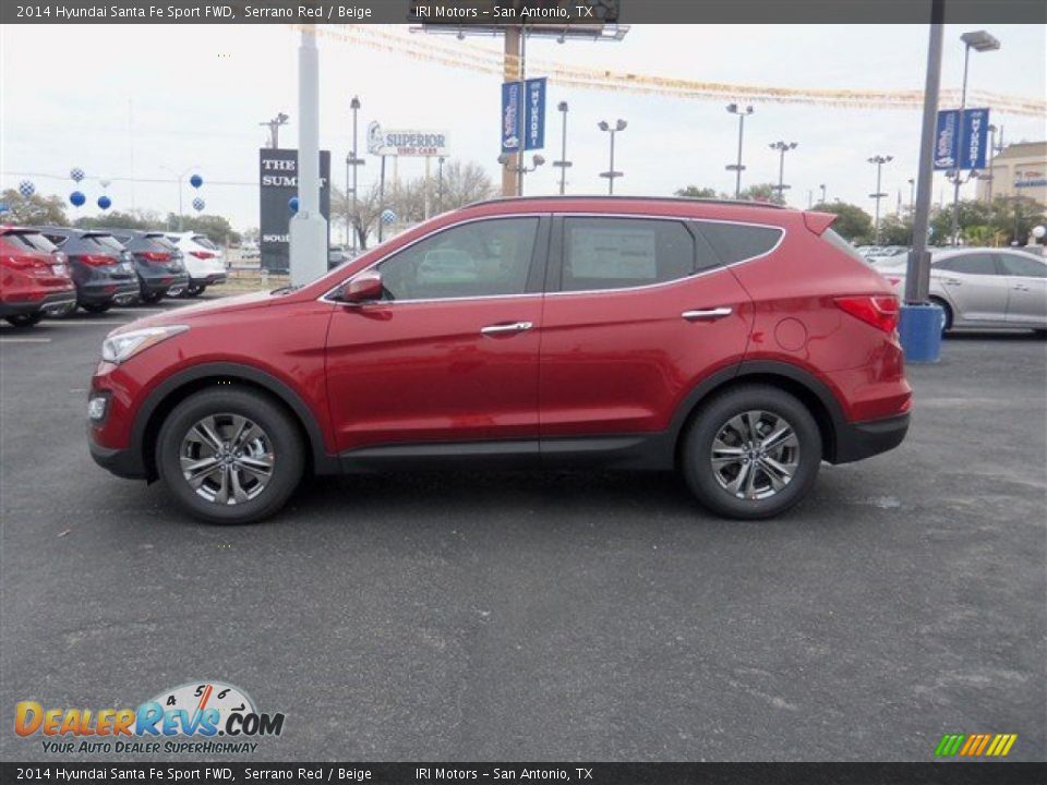 2014 Hyundai Santa Fe Sport FWD Serrano Red / Beige Photo #3