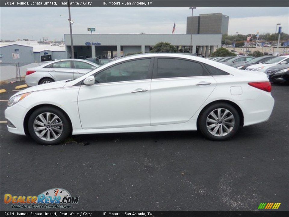 2014 Hyundai Sonata Limited Pearl White / Gray Photo #3