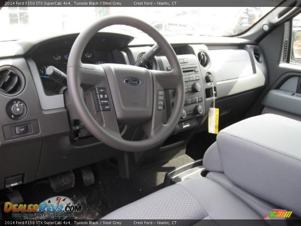 2014 Ford F150 STX SuperCab 4x4 Tuxedo Black / Steel Grey Photo #3