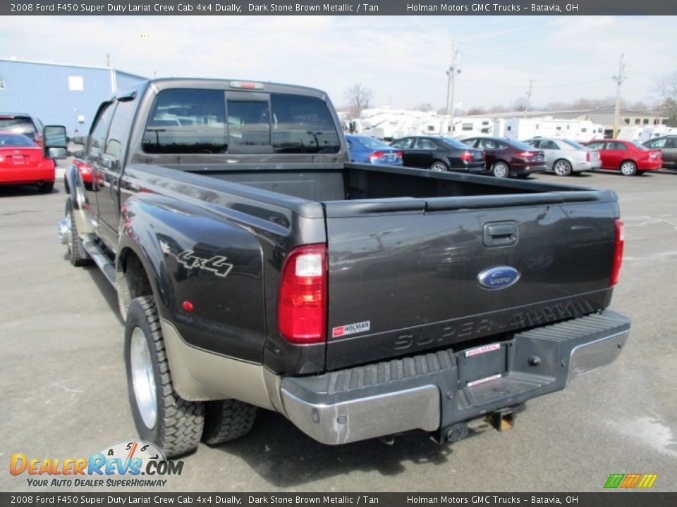 2008 Ford F450 Super Duty Lariat Crew Cab 4x4 Dually Dark Stone Brown Metallic / Tan Photo #28