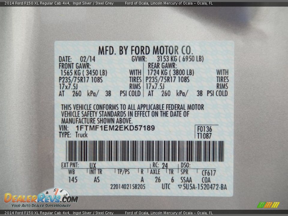2014 Ford F150 XL Regular Cab 4x4 Ingot Silver / Steel Grey Photo #11