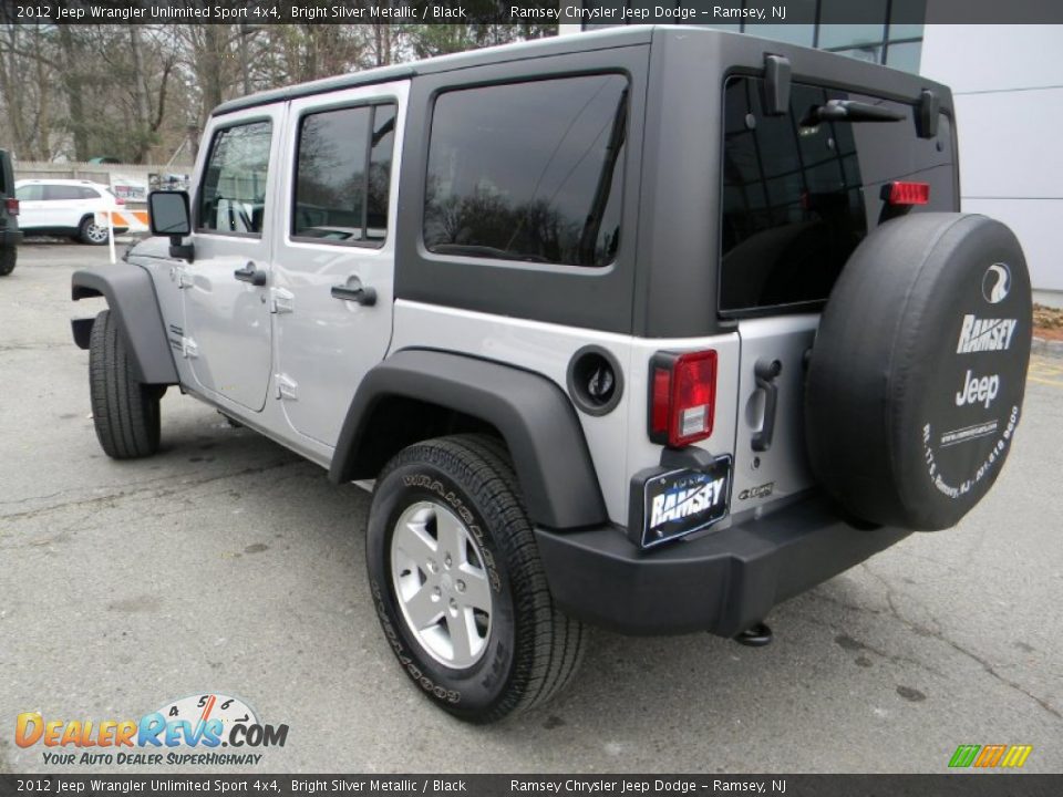 2012 Jeep Wrangler Unlimited Sport 4x4 Bright Silver Metallic / Black Photo #9